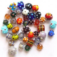 Fancy dotted glass beads
